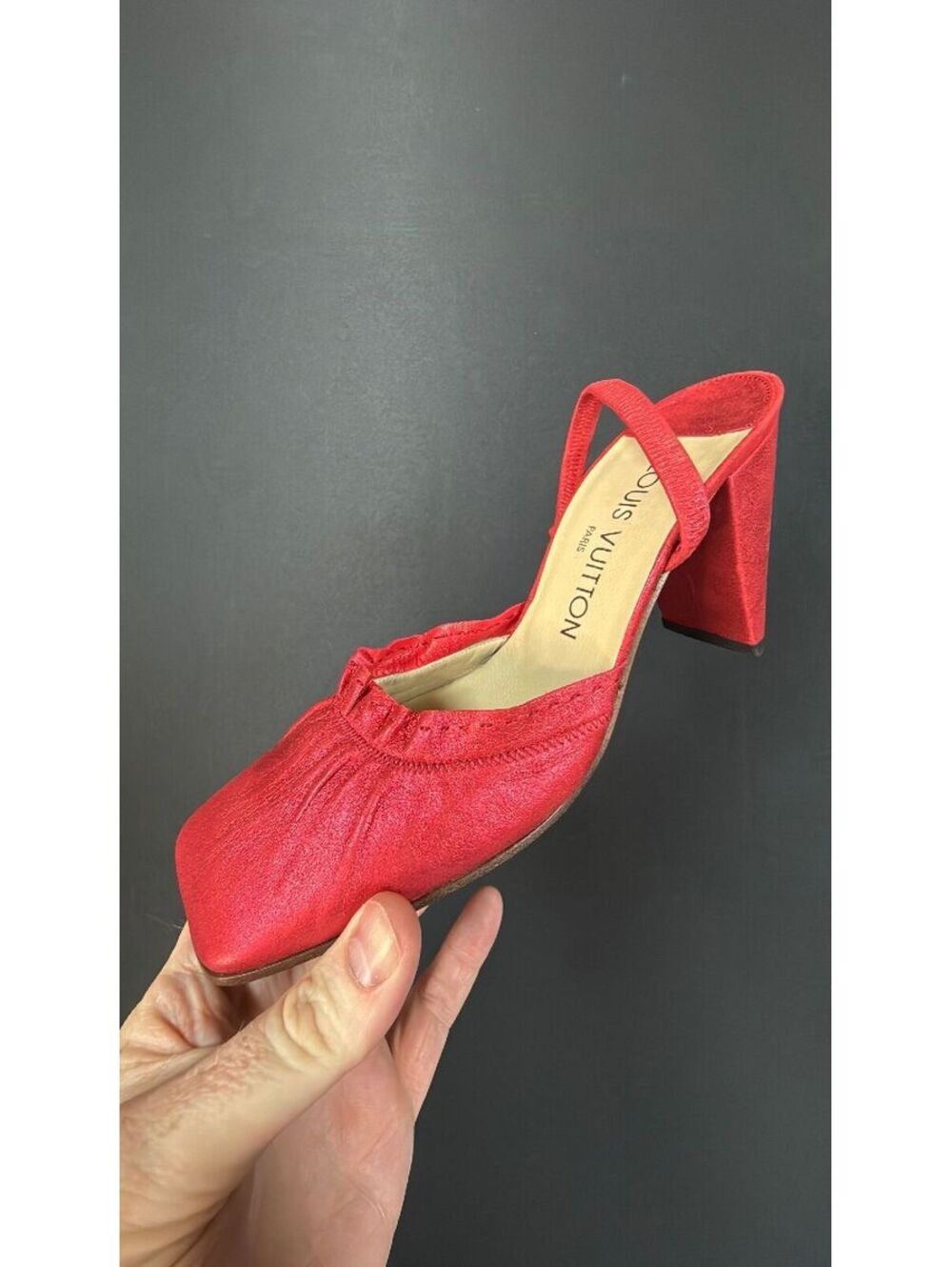 Louis Vuitton Red Sling Back Heel Size 36.5